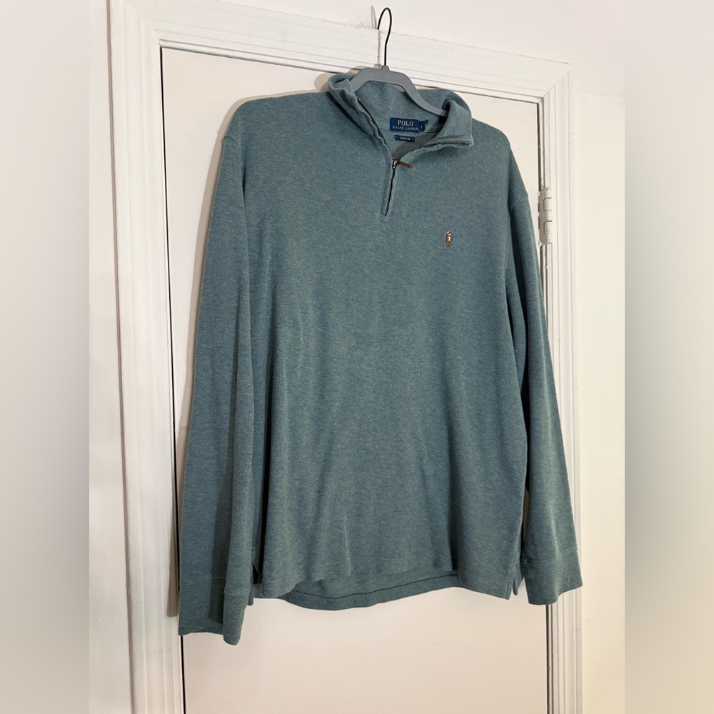 Ralph Lauren Estate Rib Quarter Zip Green Sweater
Size Large
In Great Condition